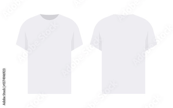 Obraz White men's t-shirt. From two sides. Front and back sides
