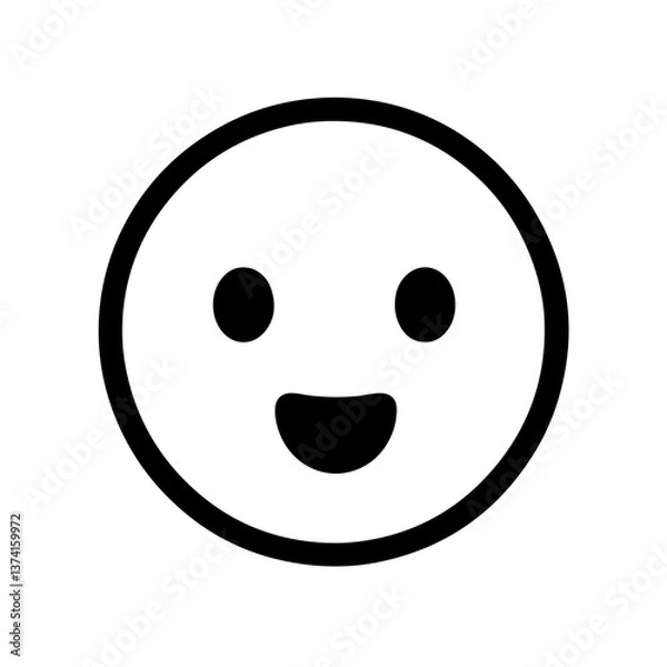 Fototapeta happy smiley face withe background and black outlines 
happy emoji icon 