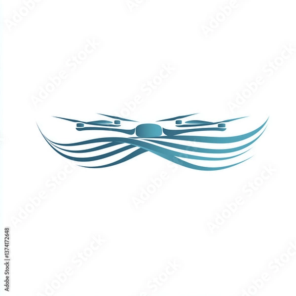 Fototapeta Futuristic Aerial Drone Technology Logo Design: Creative and Modern Vector Graphics