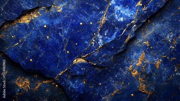 Obraz Lapis lazuli stone with golden flecks on the surface