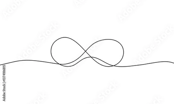Obraz Infinity continuous line drawing on transparent background.