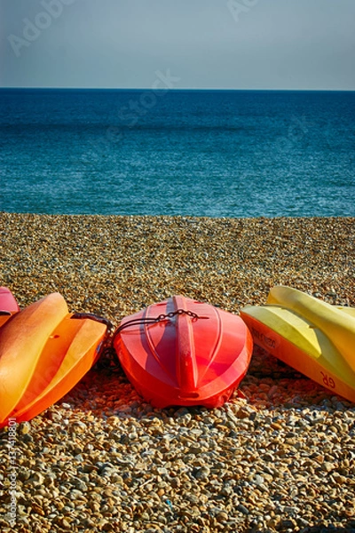 Obraz Kayaks on the beach