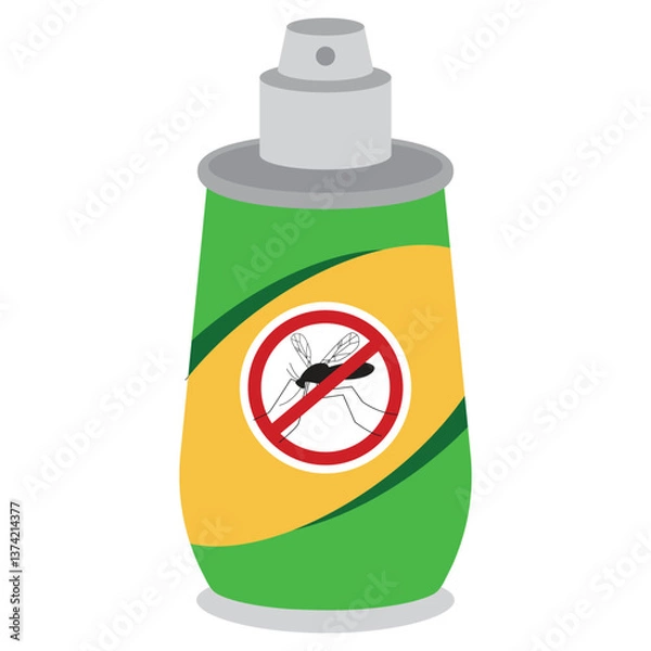 Obraz Mosquito repellent spray vector cartoon illustration isolated on a white background.
