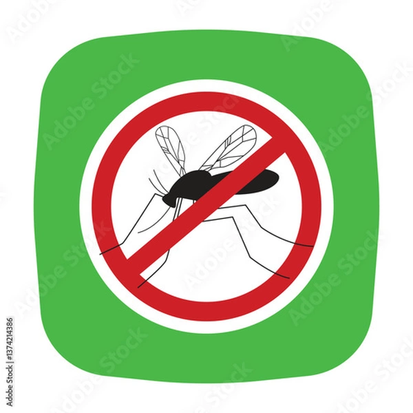 Obraz Mosquito repellent sticker vector cartoon illustration isolated on a white background.