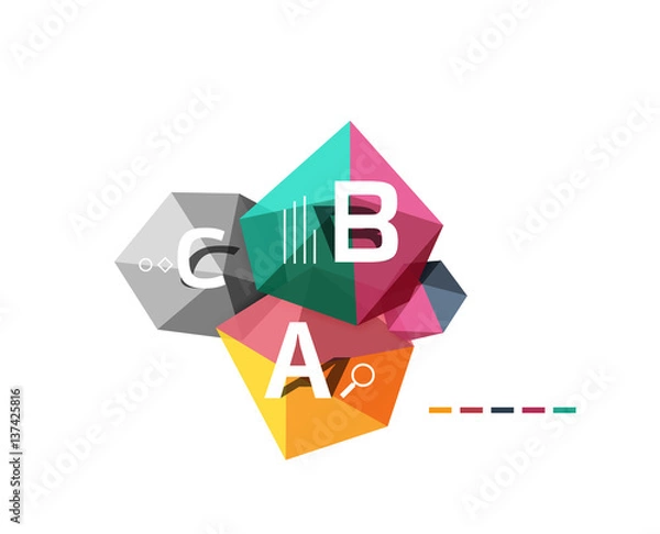 Fototapeta Moden low poly infographics template