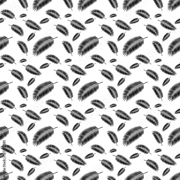 Obraz Palm Leaf Seamless Pattern Background Vector Illustration