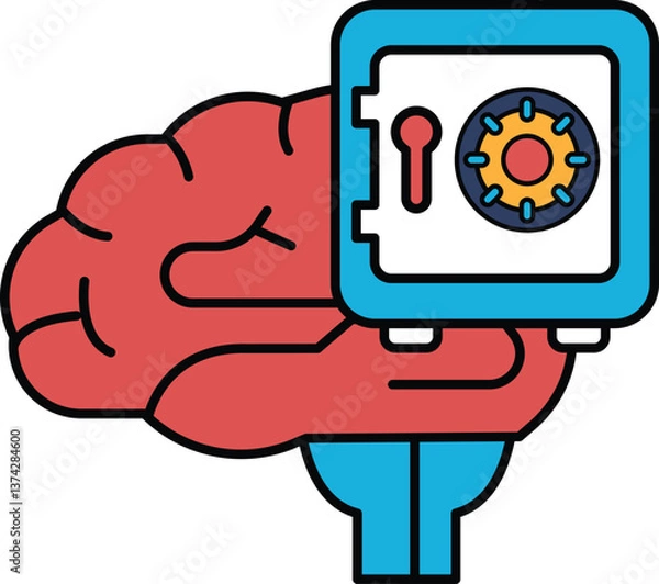 Obraz A brain is holding a key to a safe