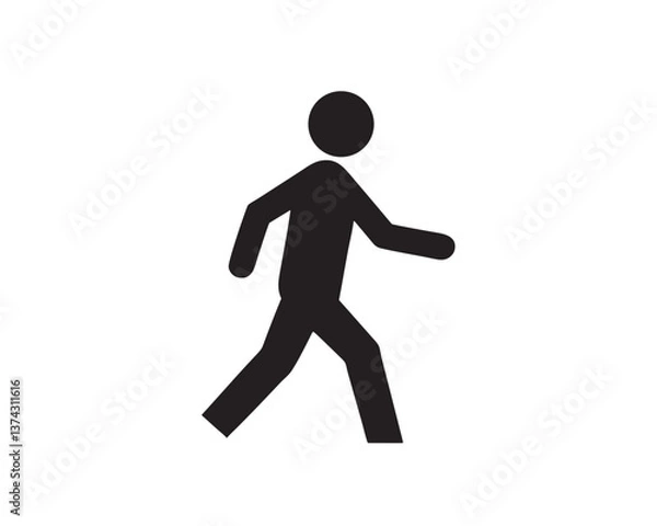 Obraz Navigation Walking Person Icon in Flat Design