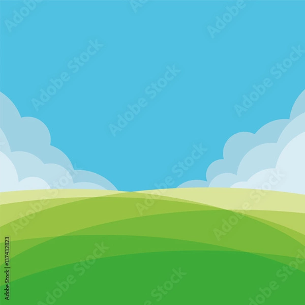 Fototapeta Abstract Summer landscape with clouds background