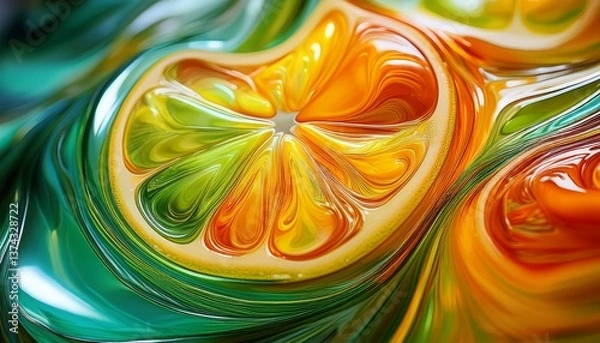 Obraz Abstract liquid fruit slice