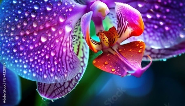 Obraz Colorful Orchid Dewdrops