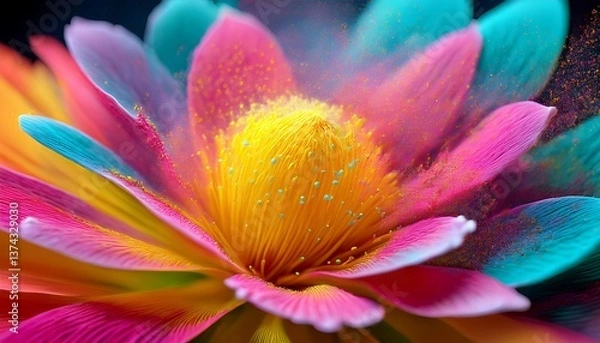 Obraz Vibrant Blooming Flower with Multicolored Pollen