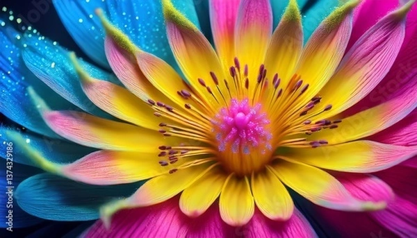 Obraz Vibrant Blooming Flower with Multicolored Pollen