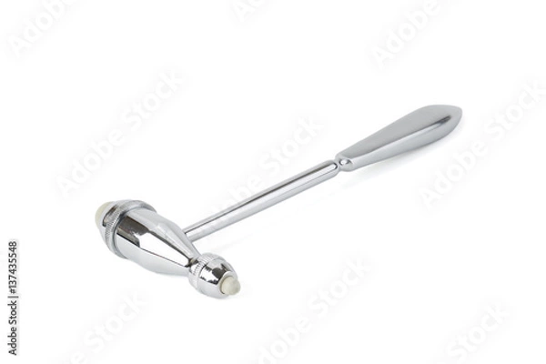Fototapeta medical tendon reflex hammer isolated on white studio shot