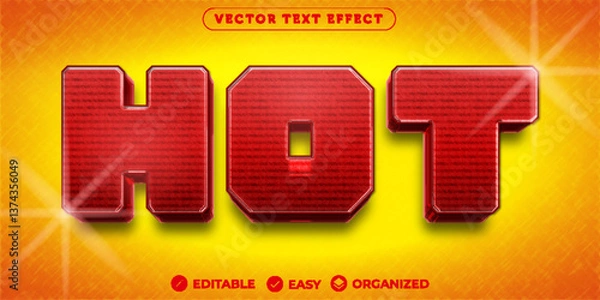 Fototapeta Hot Text Effect,Editiable Font Style Template Theme