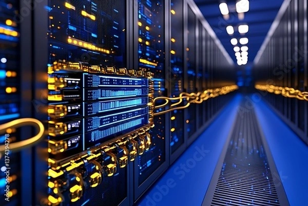 Fototapeta Secure Data Center Network Chain.