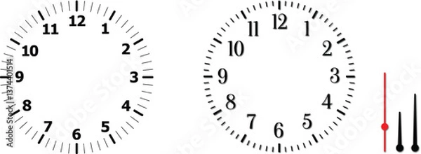 Obraz Realistic Clock Face Mockup with Detailed Hour, Minute, and Second Hands

