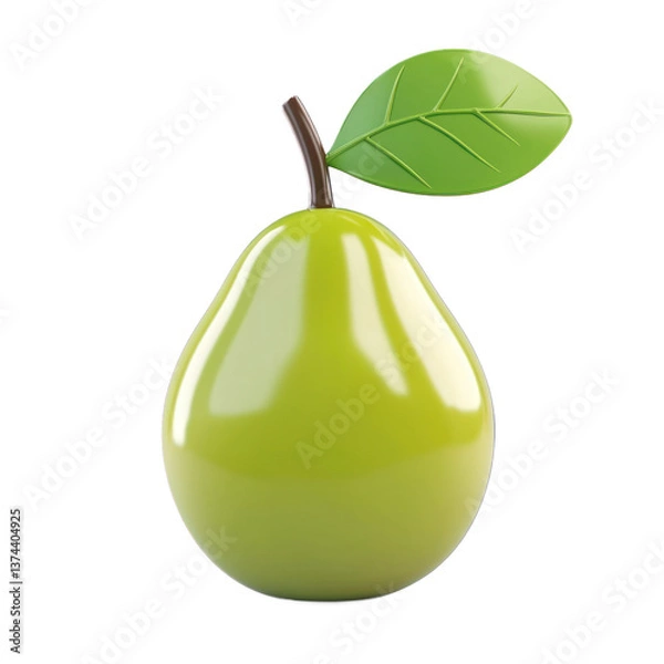 Fototapeta 3D icon of Avocado isolated on transparency background