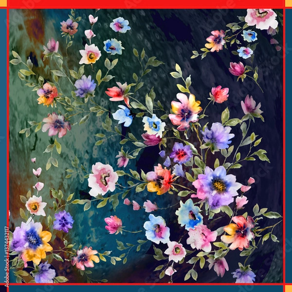 Obraz abstract floral geometric designs art