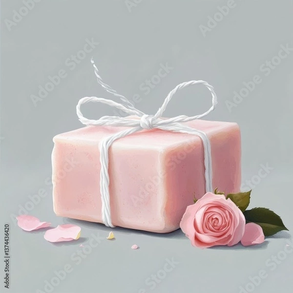 Obraz soap and rose petals