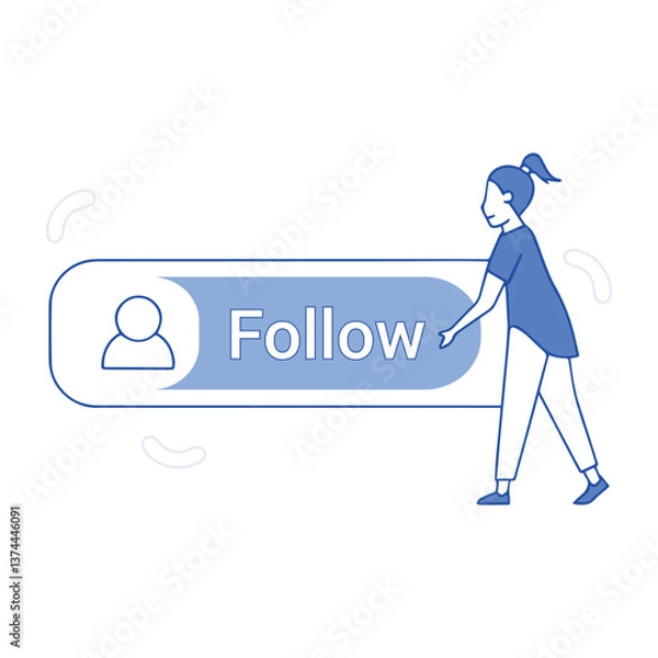 Fototapeta Increase Followers with a Simple Follow Button