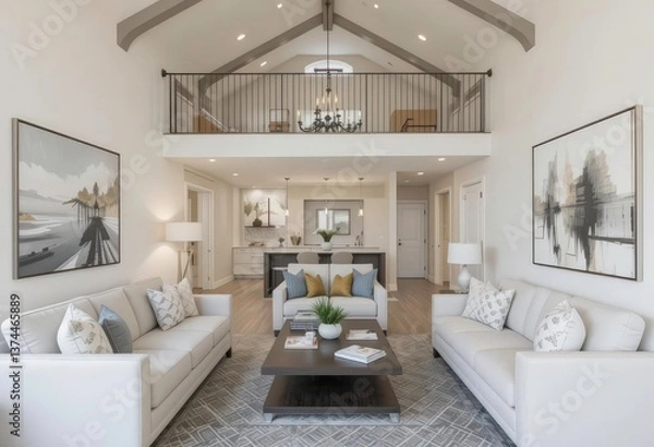Fototapeta  Sleek and Functional Design Creates a Relaxing and Stylish Living Space