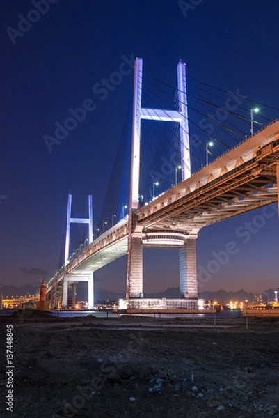 Obraz Yokohama Bay Bridge at night - 夜の横浜ベイブリッジ１