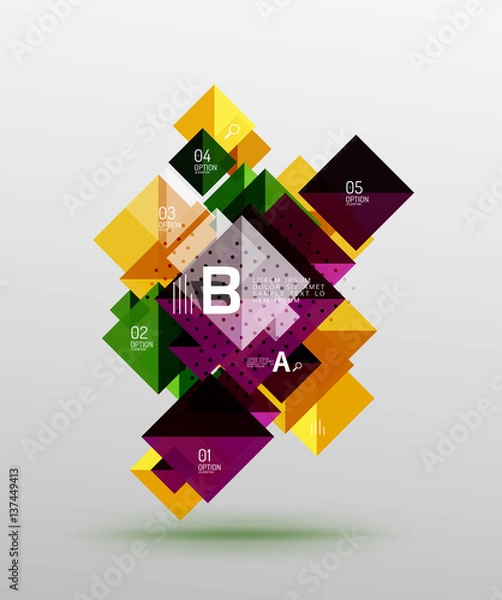 Fototapeta Vector square abstract background