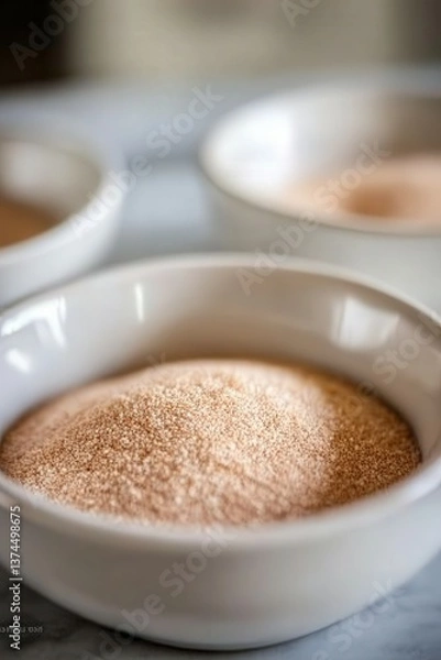Obraz Psyllium powder in a bowl on a kitchen counter