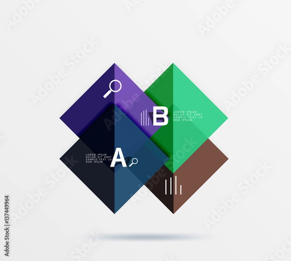Fototapeta Geometric abstract background with option infographic