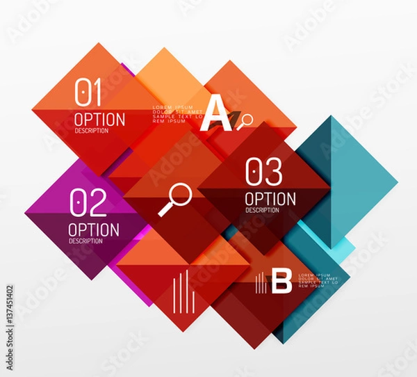 Fototapeta Modern square composition, abstract banner