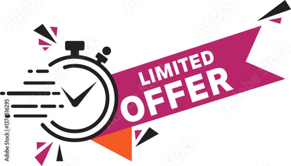 Obraz Last Minute Limited Offer with Clock


