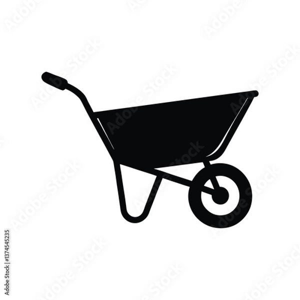 Obraz wheel barrow silhouette