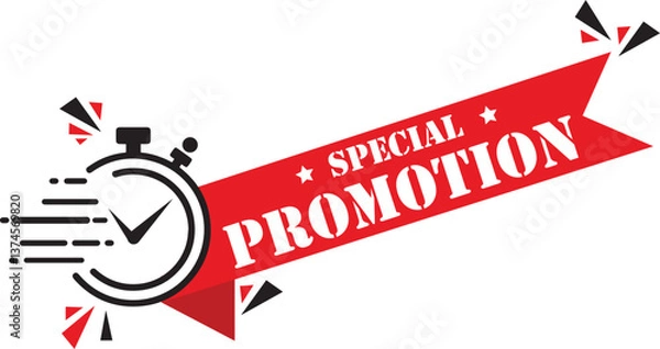 Obraz Red & Black Special Promotion Stamps: Vector Graphics