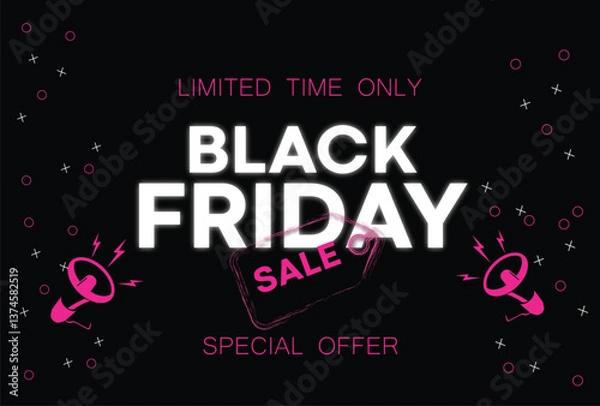Obraz Creative Black Friday Vector Background for Marketing Campaigns