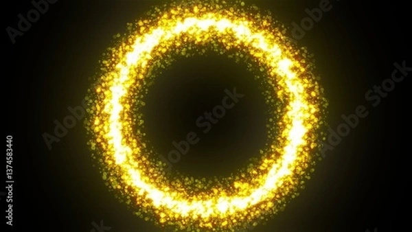 Fototapeta Glowing golden circle. Computer generated 3d render