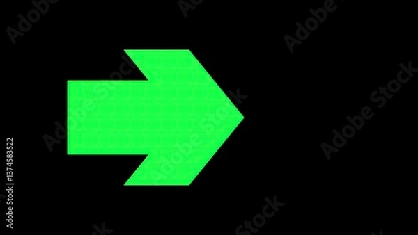 Fototapeta Green directional arrow icon. Computer generated 3d render