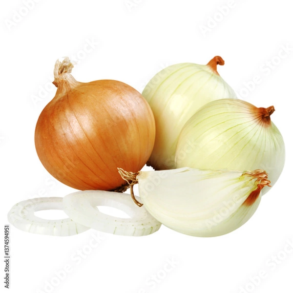 Obraz Fresh onions, onion pictures, onion products, healthy onions, onion advertisement, high quality onion slices.