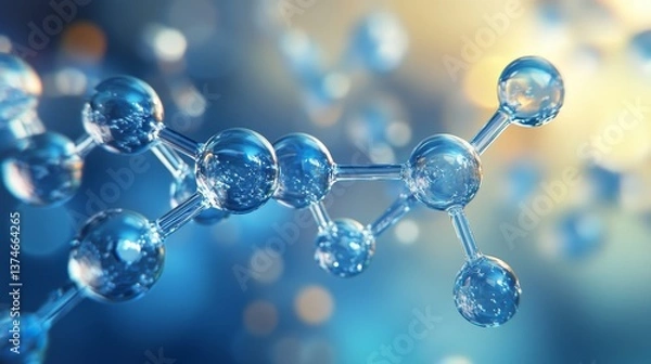 Fototapeta Innovative transparent peptide molecules in biotechnology for advanced anti aging skincare solutions