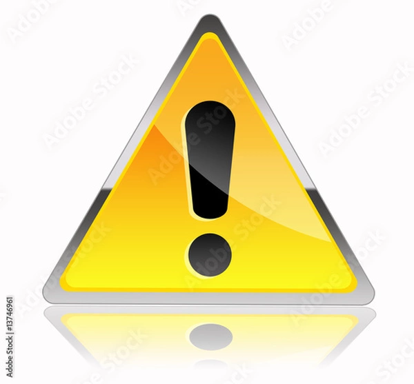 Obraz Warning glossy icon