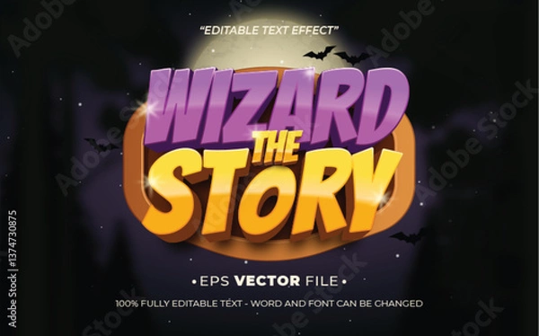 Obraz The Wizard Story 3d text effect editable game title style