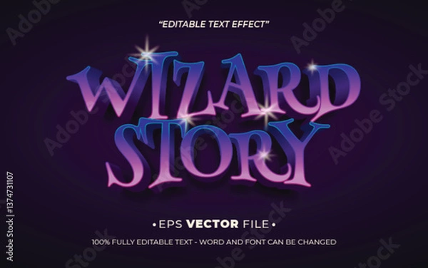 Obraz Wizard Story 3d text effect editable game title style