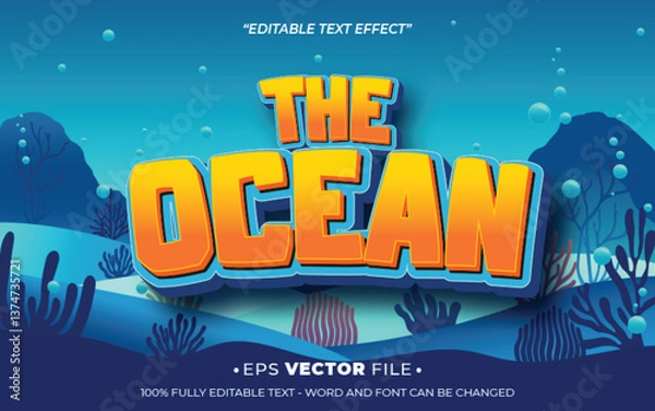 Obraz The Ocean 3d text effect editable game title style