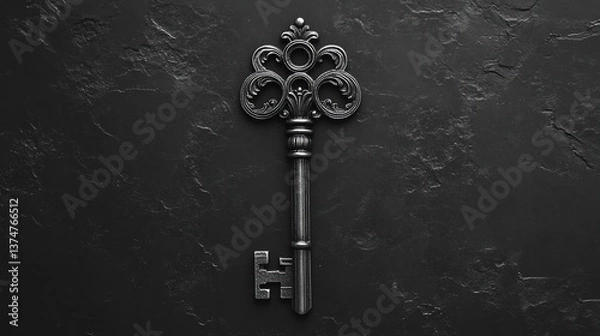 Obraz Ornate Skeleton Key Antique Design Suitable for Professional Presentation