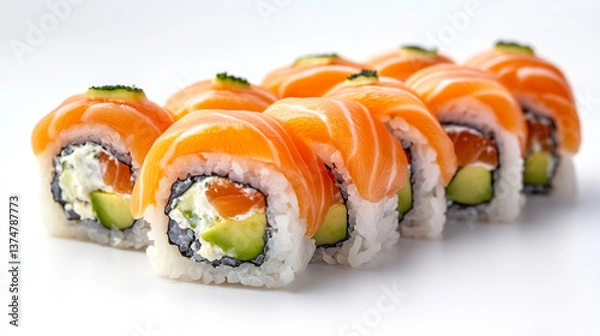 Fototapeta Salmon Sushi Roll