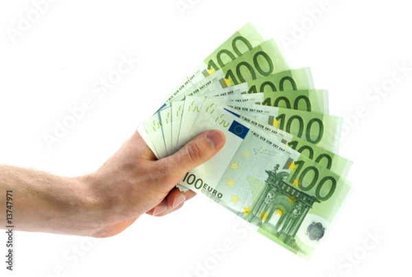 Obraz Hunderter in der Hand