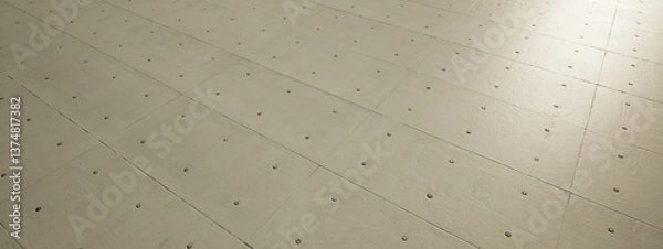 Fototapeta Concept or conceptual solid beige background of poured concrete texture floor as a modern pattern layout. A 3d illustration metaphor for construction, architecture, urban and interior design