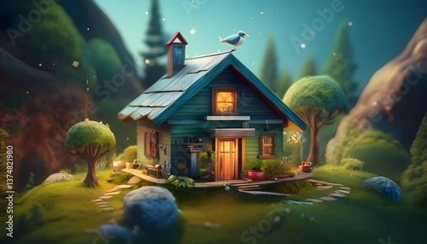 Obraz  Earth Home. Generative Ai