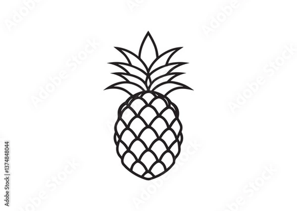Fototapeta Pineapple silhouette vector