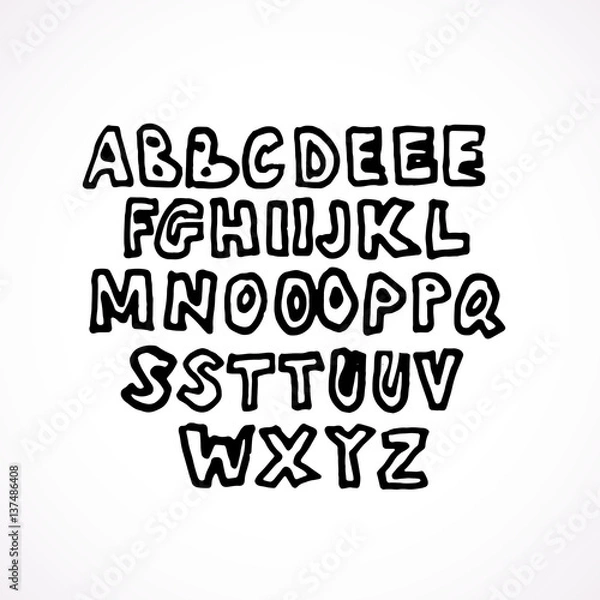 Fototapeta Hand drawn grunge font